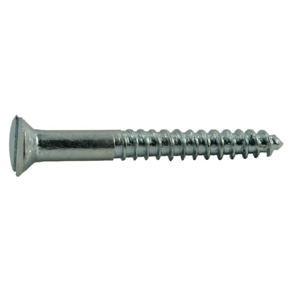 Midwest Fastener Wood Screw, #4, 1 in, Zinc Plated Steel Flat Head Slotted Drive, 72 PK 62048 - main